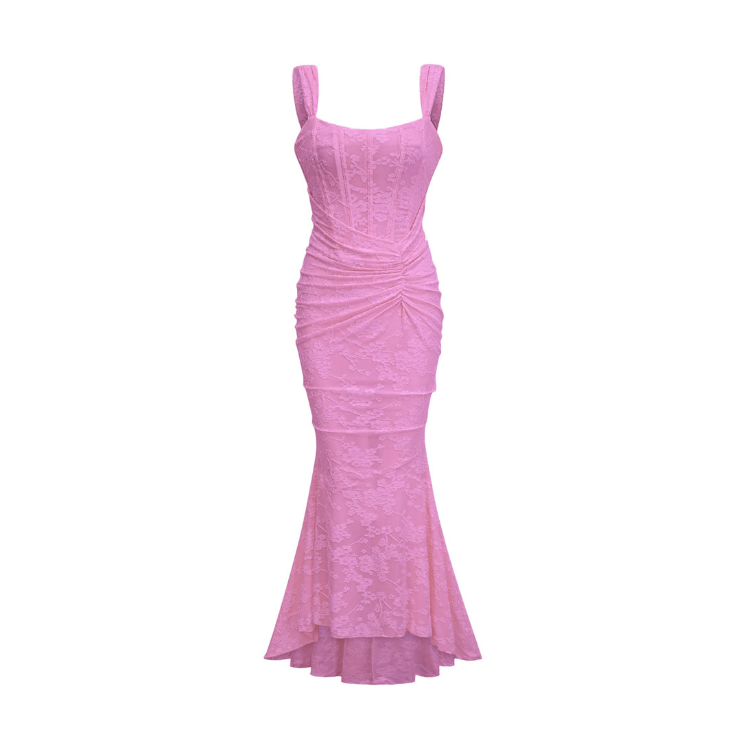 Raya | Elegantes Blumen-Jacquard-Kleid