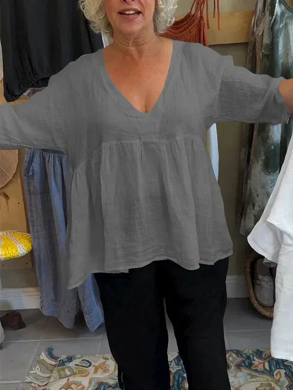 Melinda | V-Ausschnitt Halbarm-Top