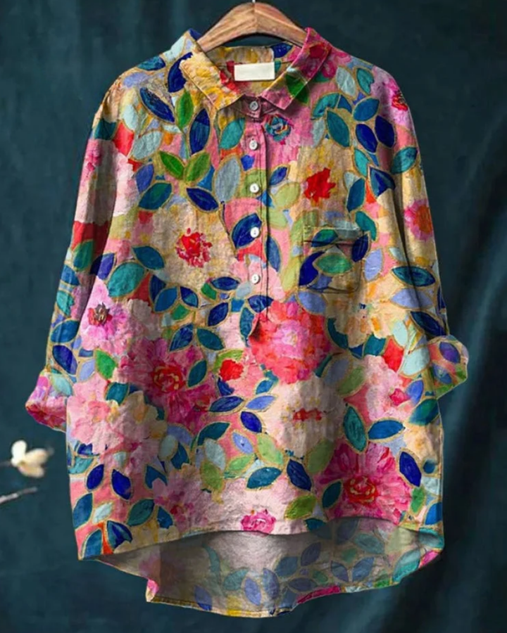 Edwina | Blüten-Knopfbluse