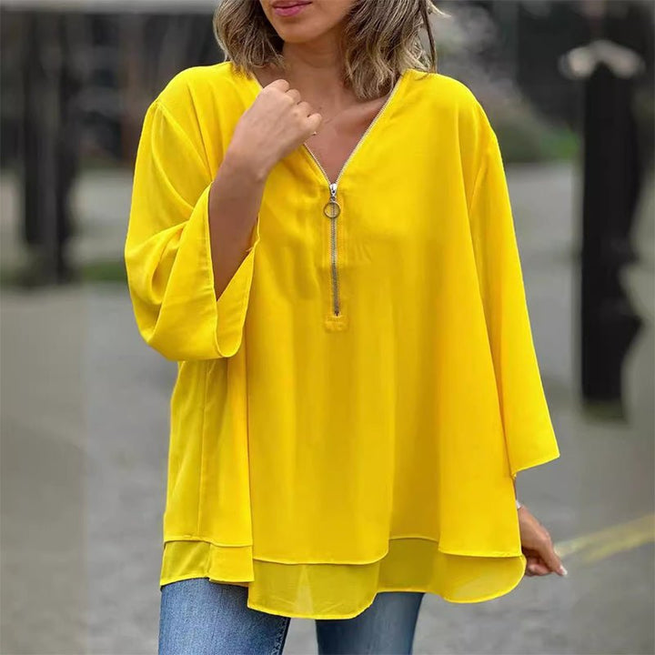 Lorelai | Chiffon-Reißverschlussbluse