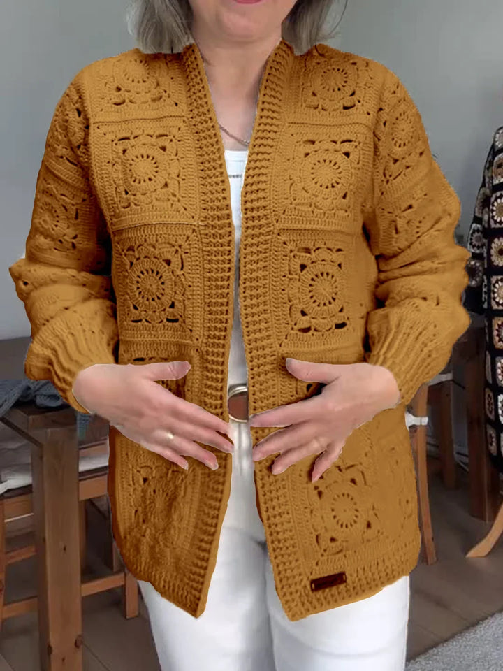 Vintage Häkelmuster Strick Cardigan