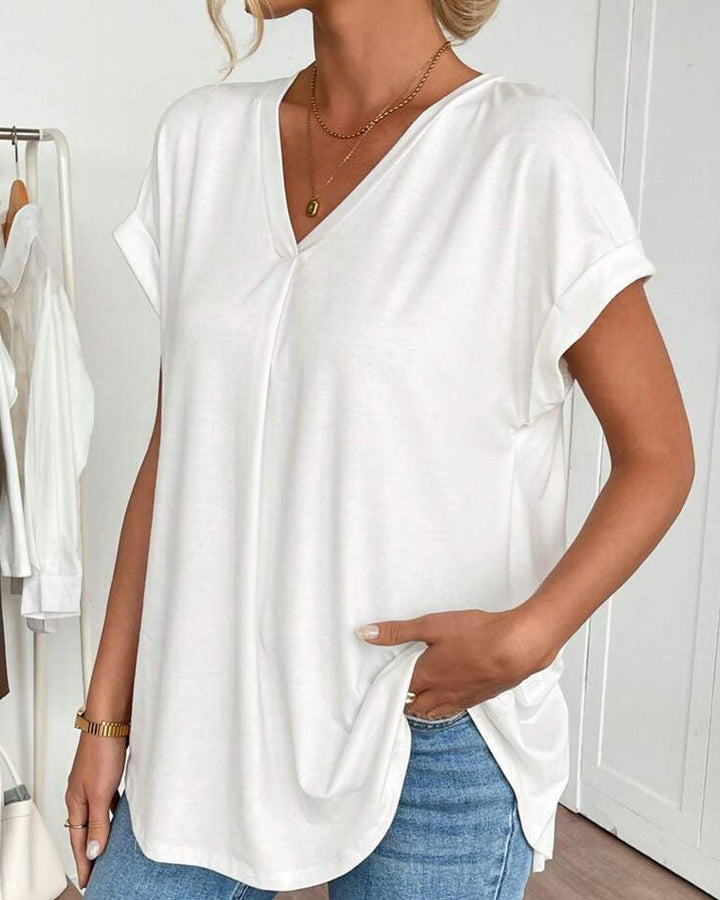 Ainsley | Schlichtes Patch-T-Shirt