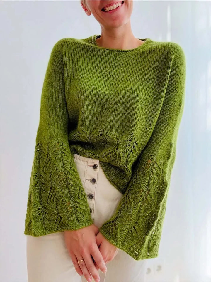 Damen Einfarbiger Rundhals Langarm Casual Oversize Pullover