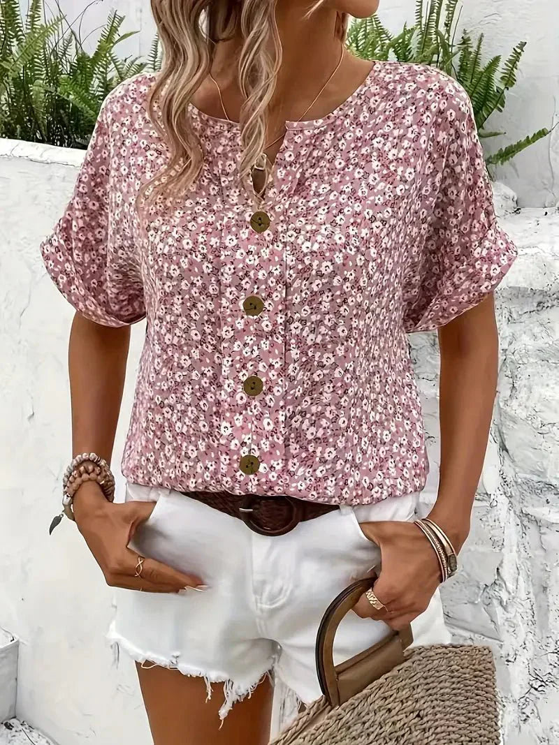 Wolena | Wildblumen-Ausschnittbluse