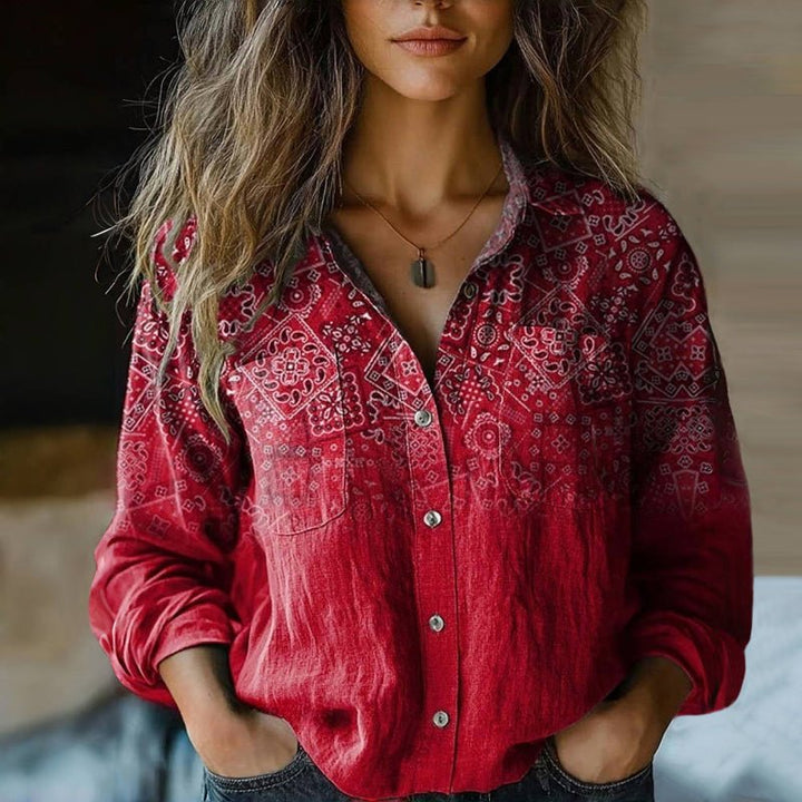 Emma | Vintage Bedruckte Bluse