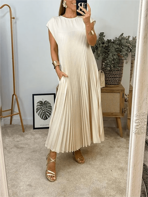 Sandra | Geplissiertes Elegantes Kleid