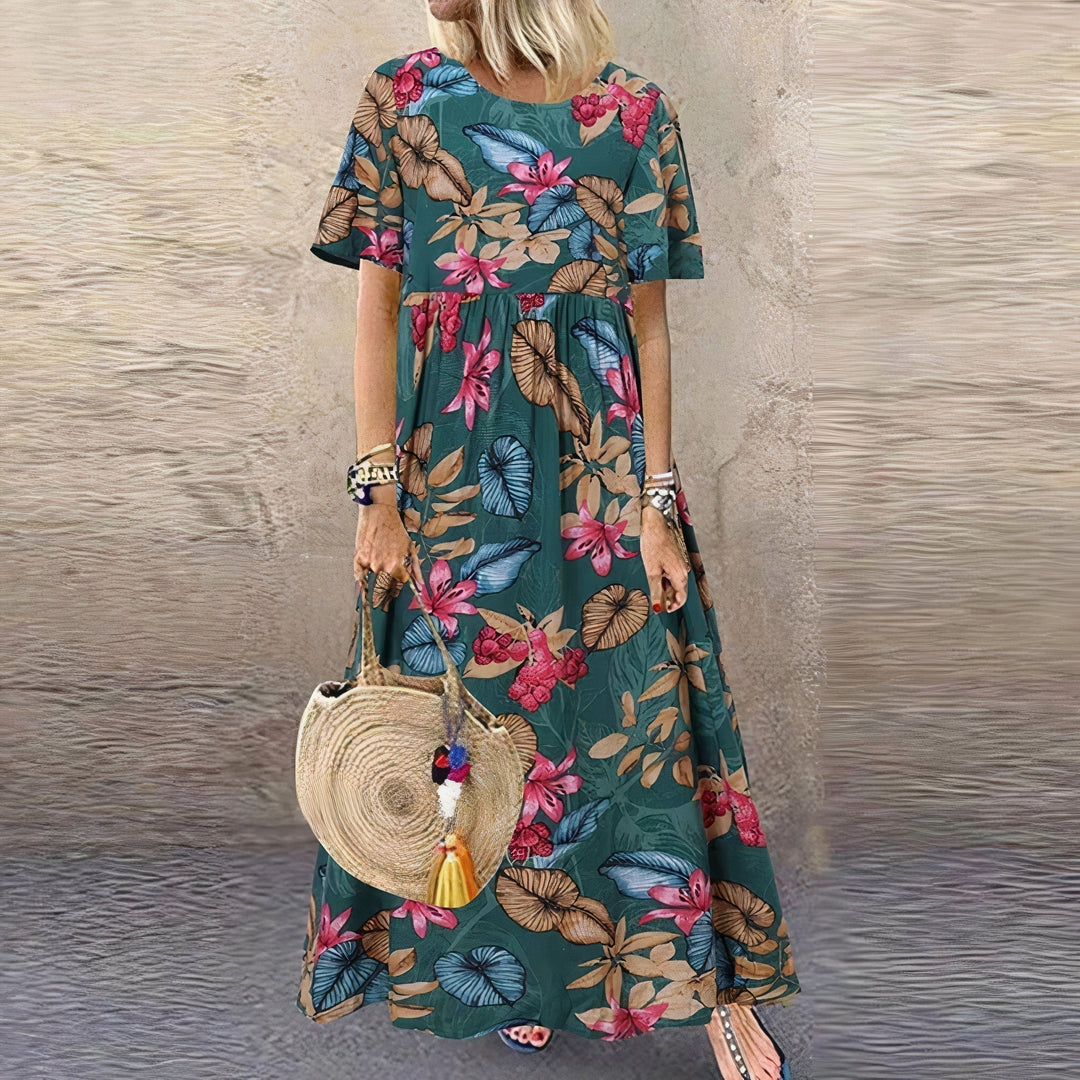Selene | Elegantes Blumen-Maxi-Kleid