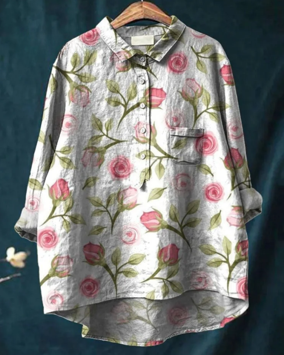 Edwina | Blüten-Knopfbluse
