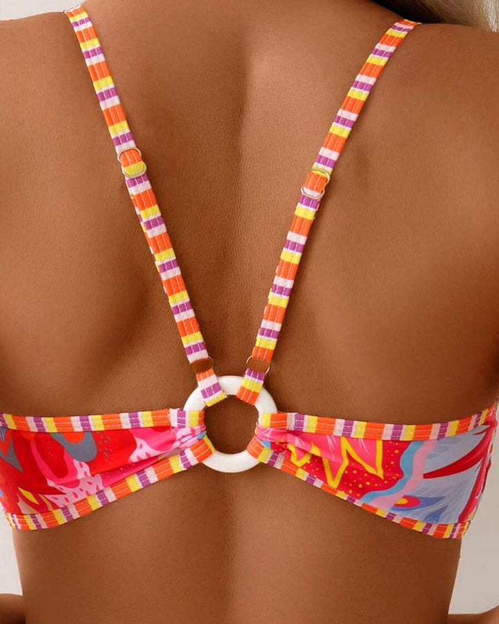 Tropischer Karneval High-Waist Bikini