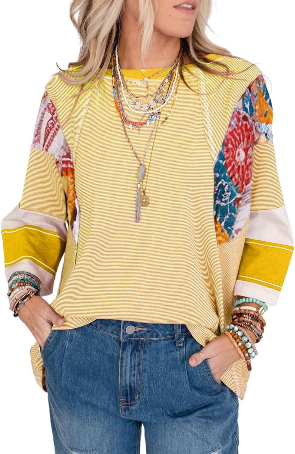 Lizzy | Gestreifte Patch-Bluse
