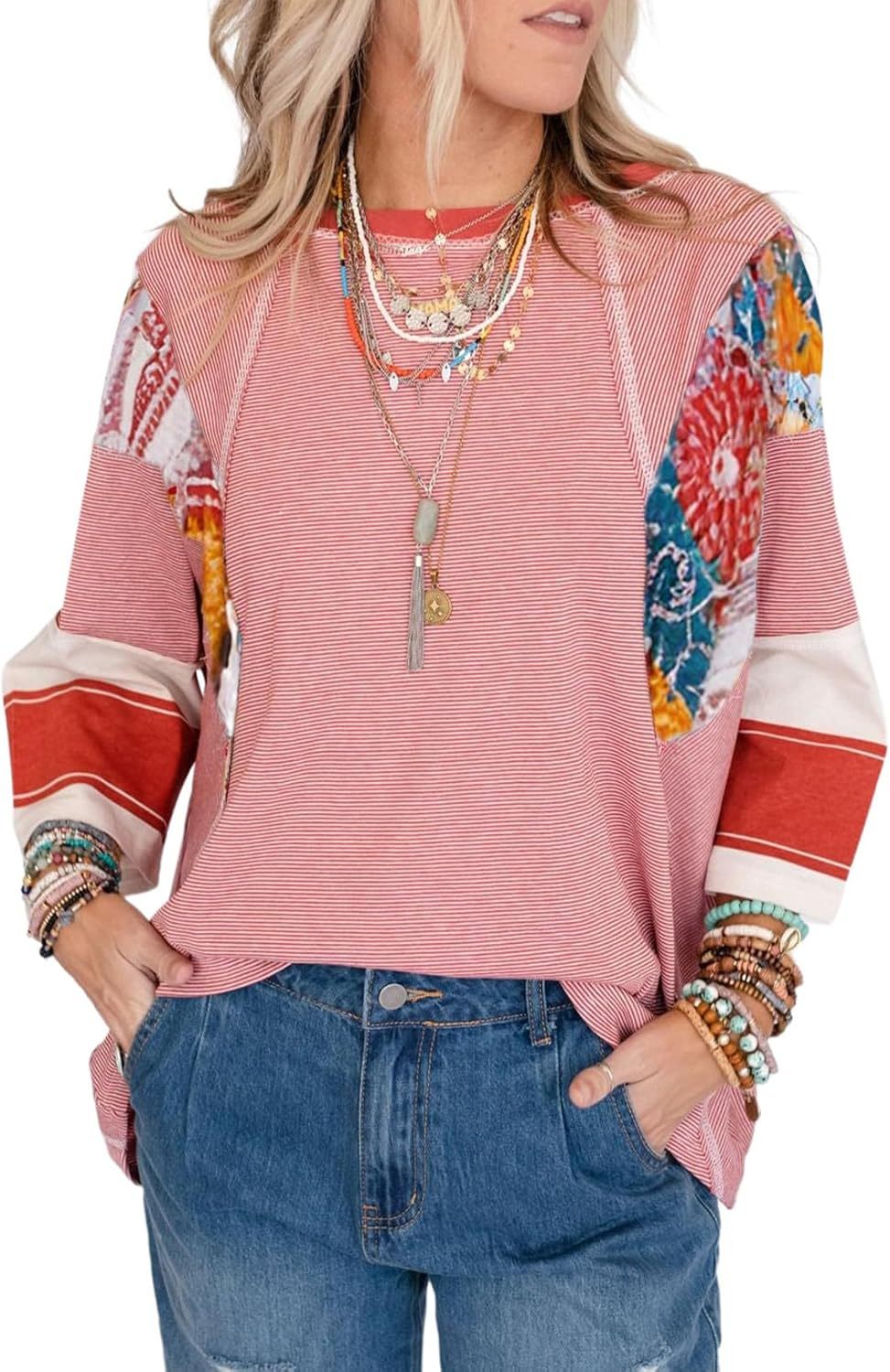 Lizzy | Gestreifte Patch-Bluse