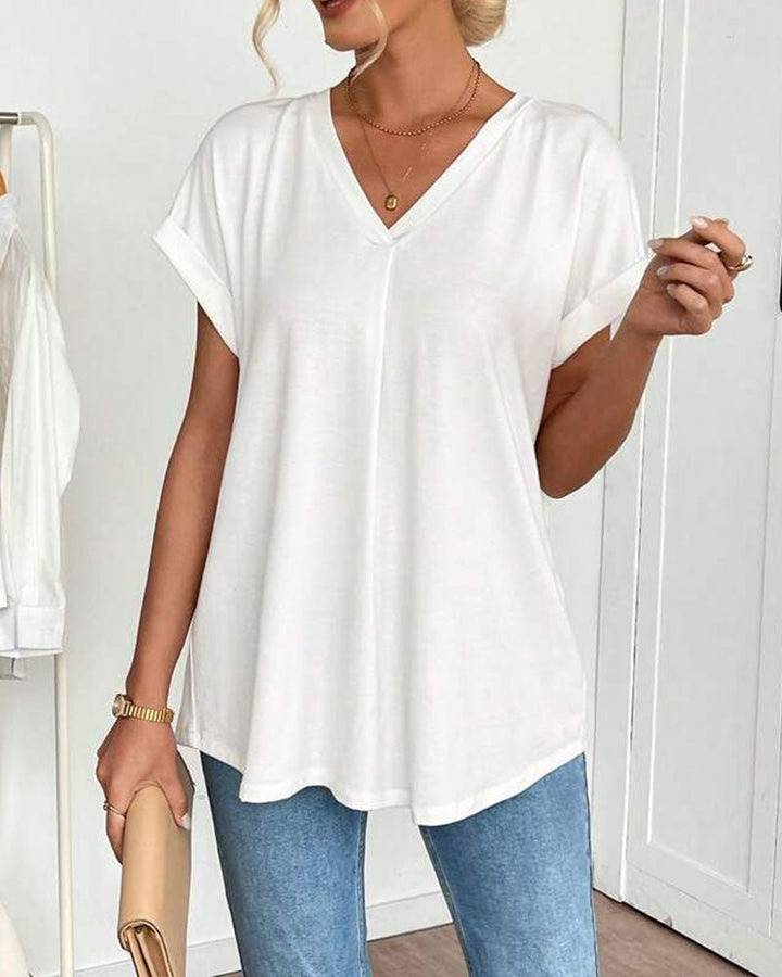 Ainsley | Schlichtes Patch-T-Shirt
