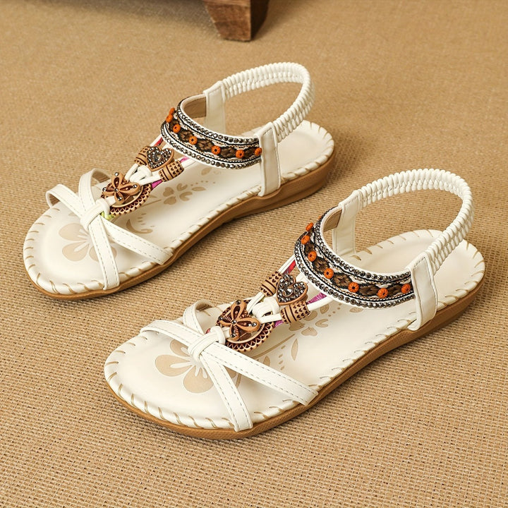 Nalu | Boho-Flachsandalen