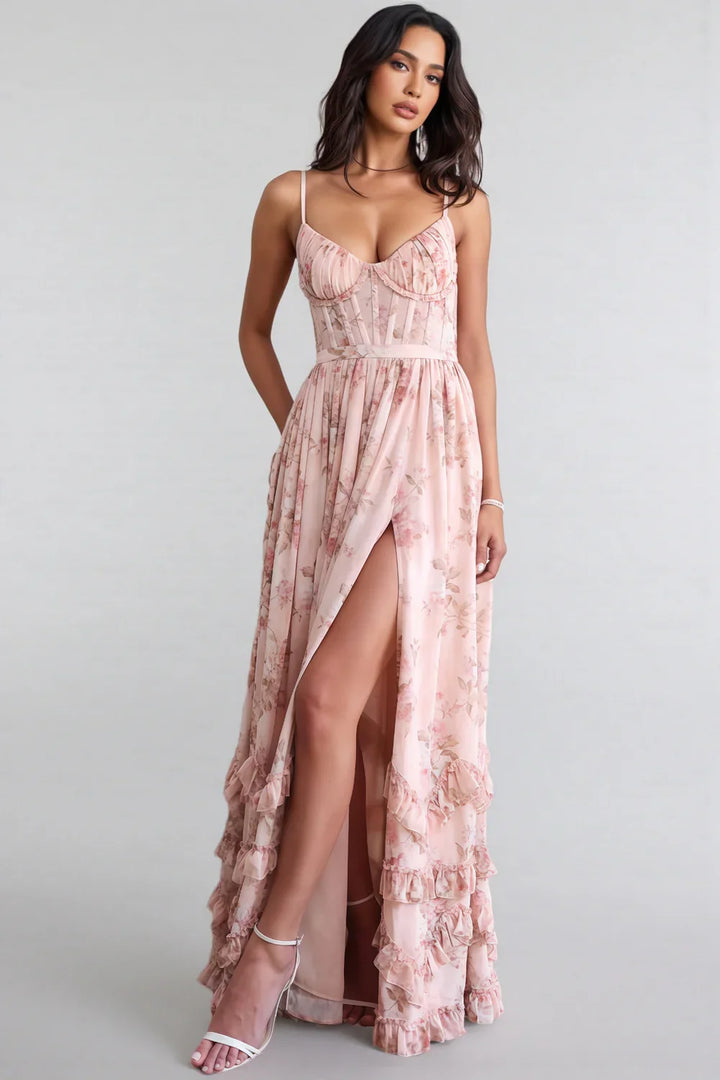 Carmen™ | Sommerkleid mit Schlitz und Rüschen