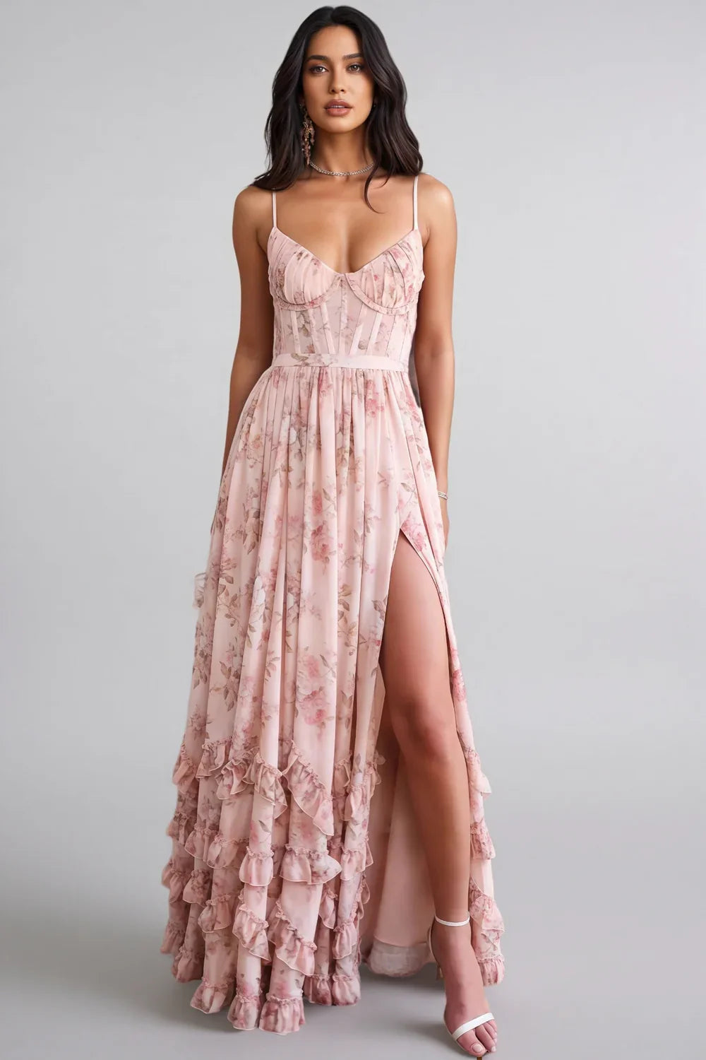 Carmen™ | Sommerkleid mit Schlitz und Rüschen
