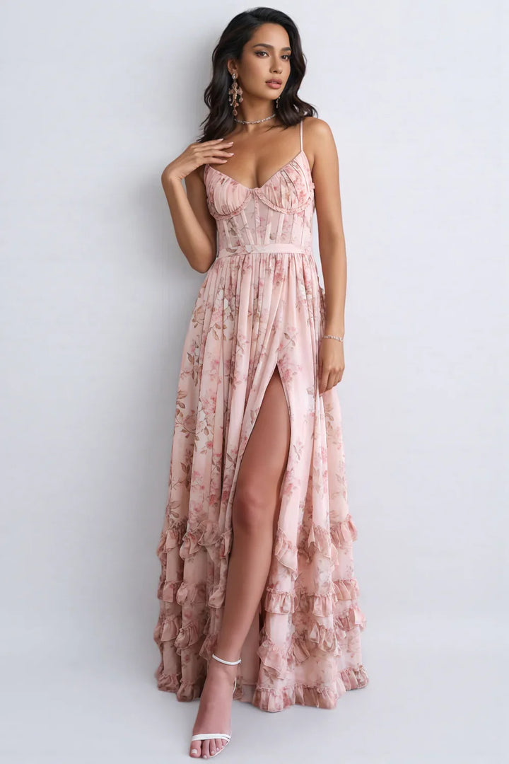 Carmen™ | Sommerkleid mit Schlitz und Rüschen