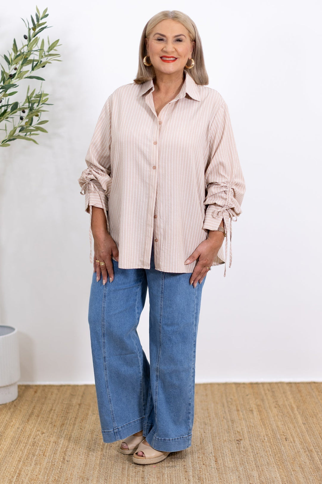 Laura | Oversize Gestreiftes Hemd