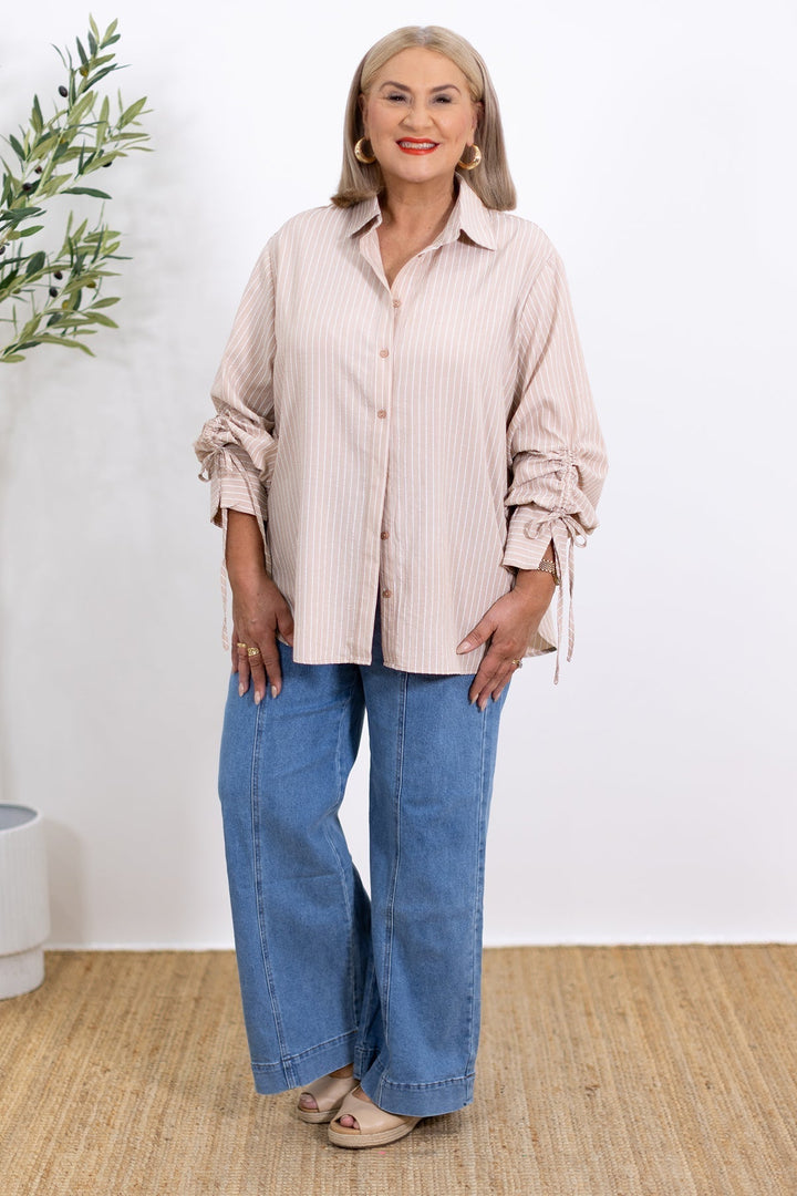 Laura | Oversize Gestreiftes Hemd