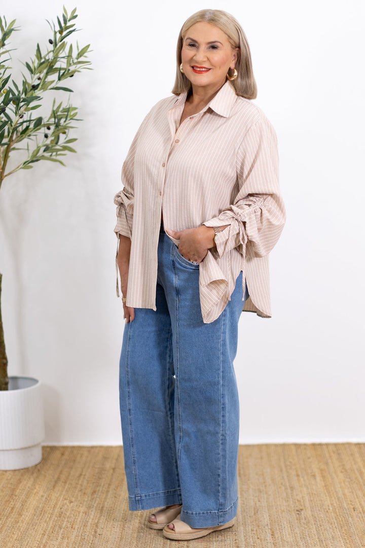 Laura | Oversize Gestreiftes Hemd