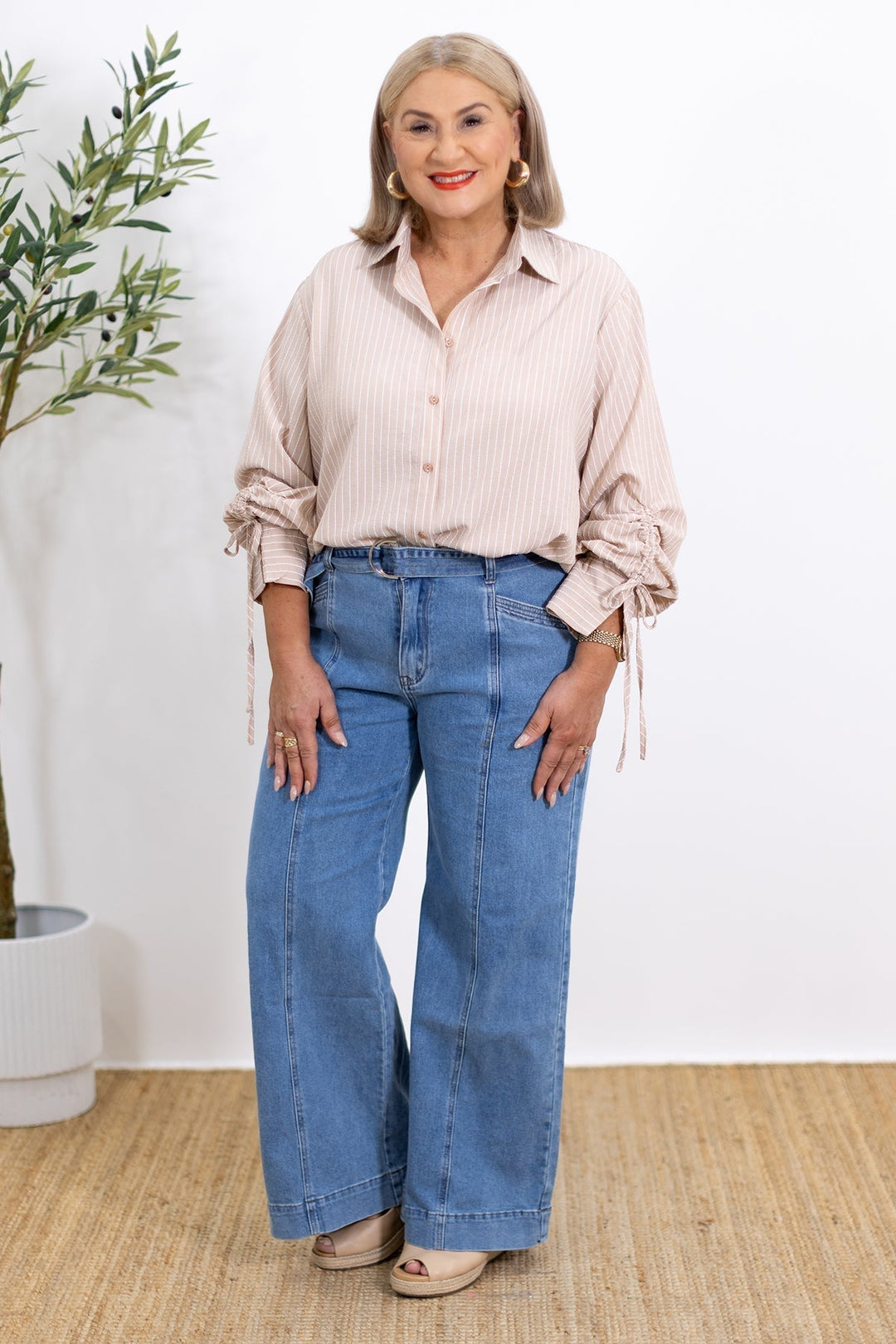 Laura | Oversize Gestreiftes Hemd