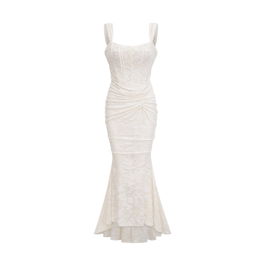 Raya | Elegantes Blumen-Jacquard-Kleid