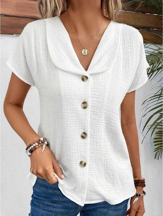 Sarah | Kragenbluse mit Schmetterlingsmuster