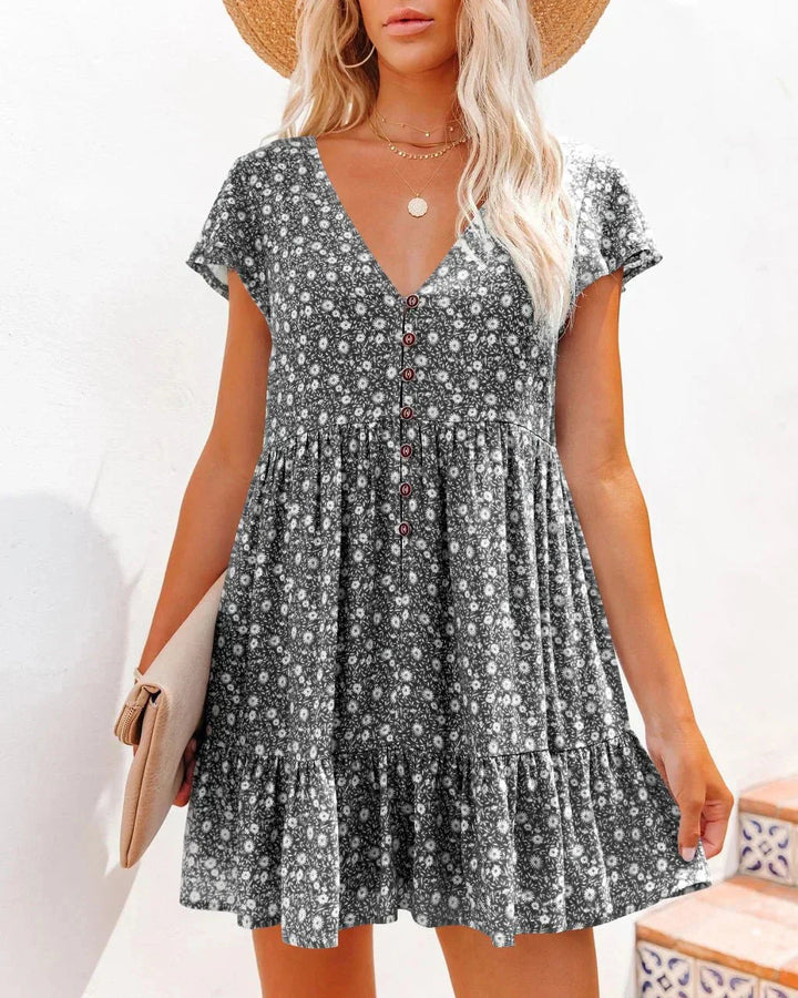 Marina | Midi-Kleid mit Blumenbrise