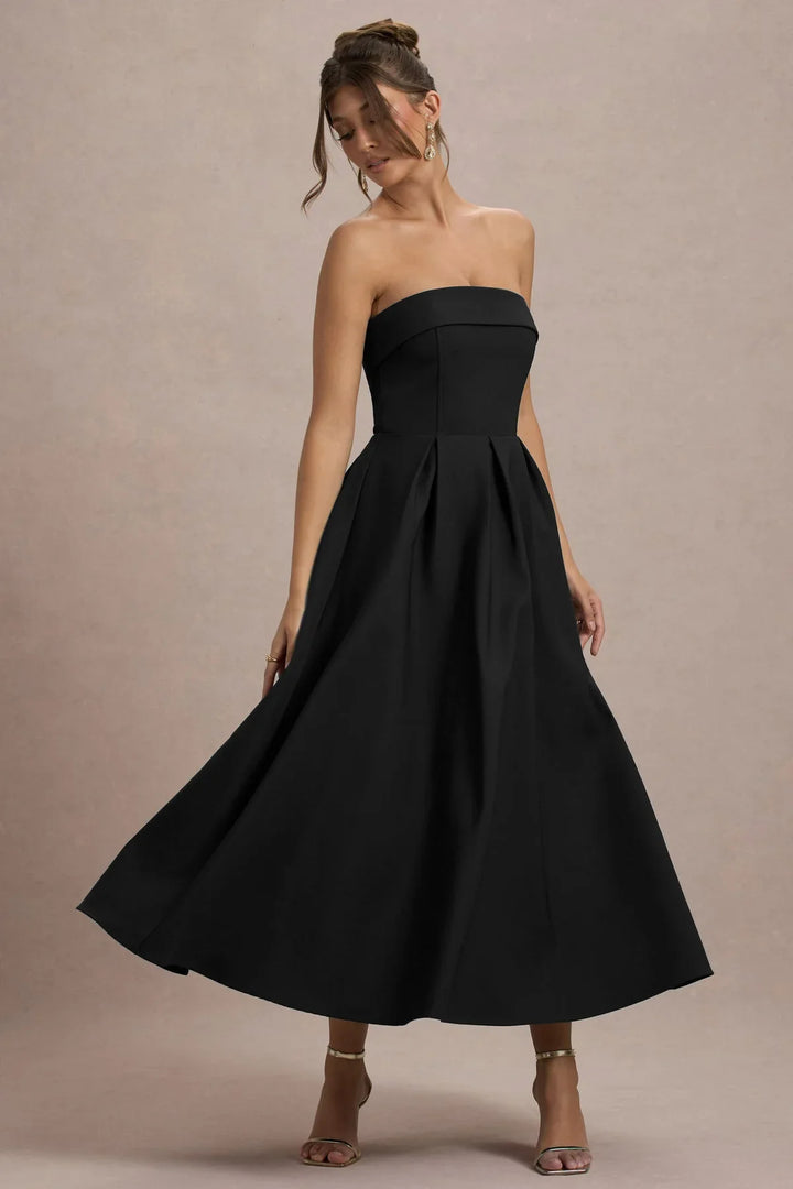 Luna™ | Elegantes trägerloses Midikleid