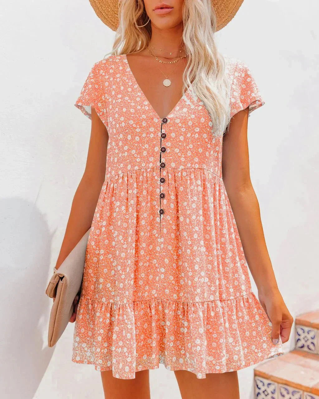 Marina | Midi-Kleid mit Blumenbrise