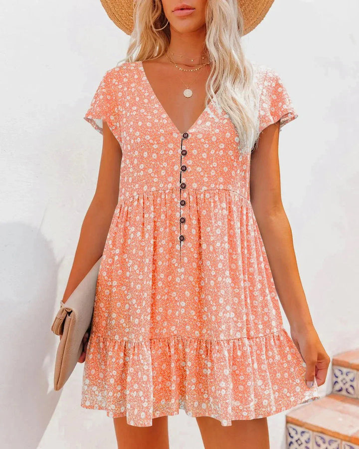 Marina | Midi-Kleid mit Blumenbrise