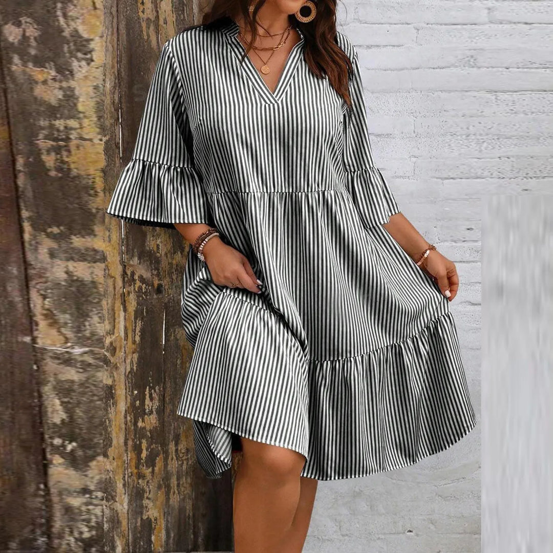Micaela™ Gestreiftes Sommerkleid mit Rüschen