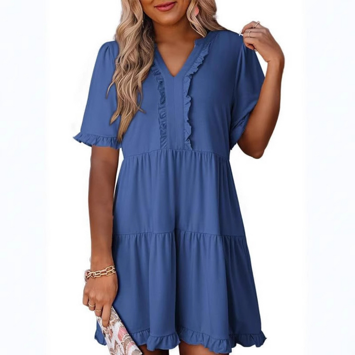Eliane | Schlichtes Feminines Fließkleid