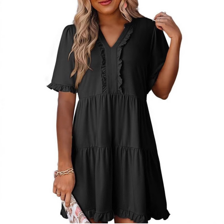 Eliane | Schlichtes Feminines Fließkleid