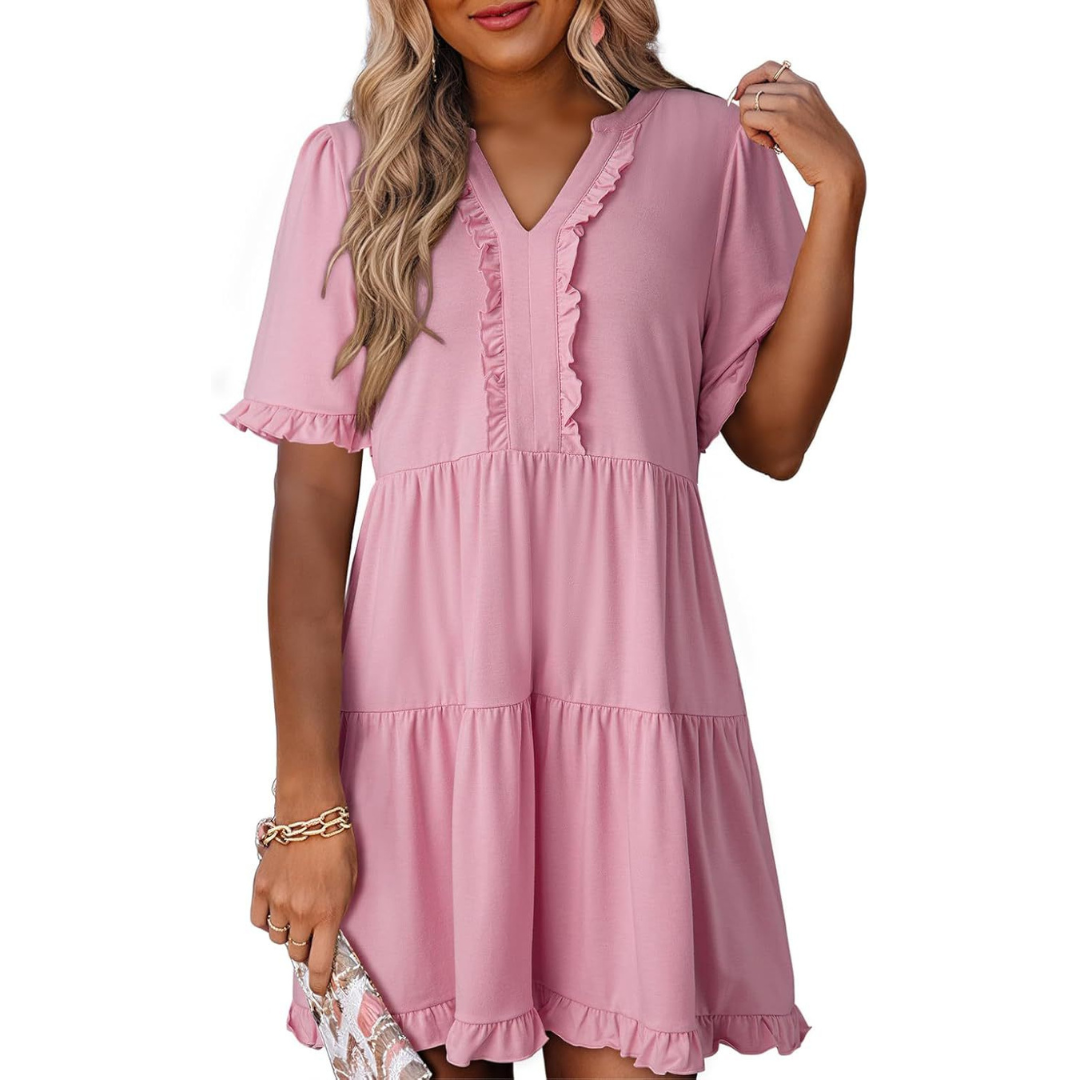 Eliane | Schlichtes Feminines Fließkleid