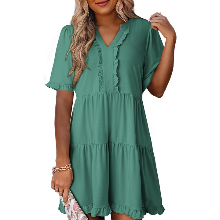 Eliane | Schlichtes Feminines Fließkleid