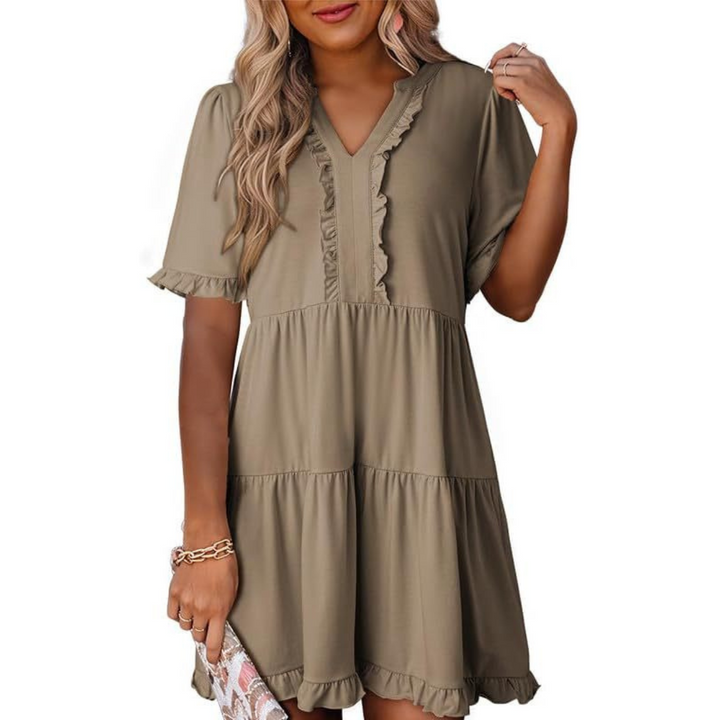 Eliane | Schlichtes Feminines Fließkleid
