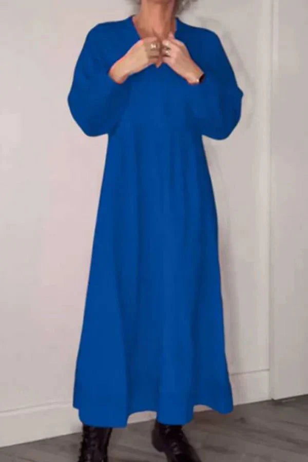 Penelope | Leinen-Kleid mit V-Ausschnitt