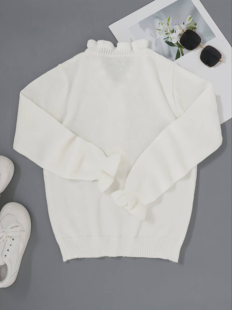 Mara | Schlichter Pullover mit V-Ausschnitt und Knöpfen
