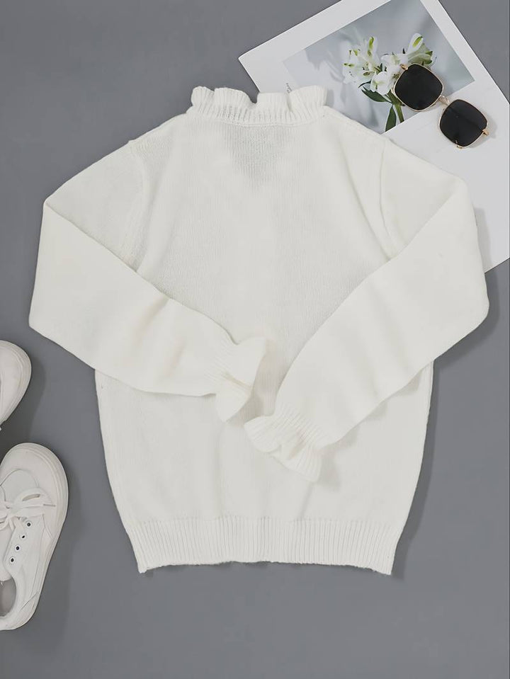 Mara | Schlichter Pullover mit V-Ausschnitt und Knöpfen