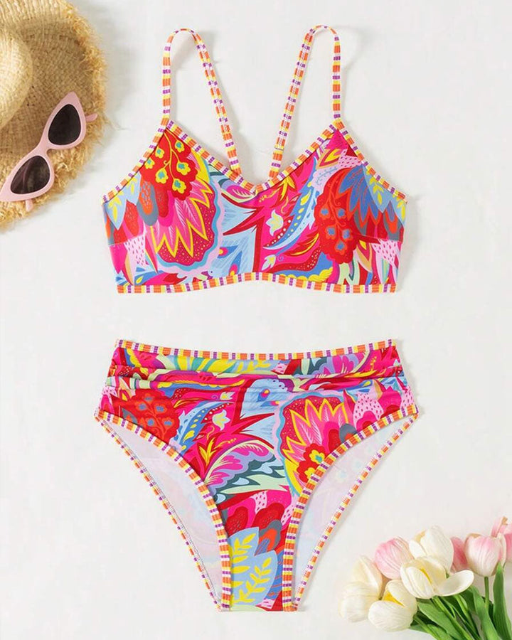 Tropischer Karneval High-Waist Bikini