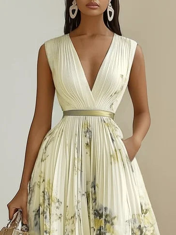 Ida™ | Romantisches Plissee-Midikleid mit Blumenprint