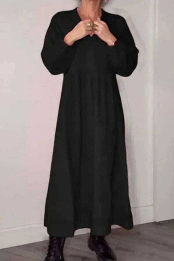 Penelope | Leinen-Kleid mit V-Ausschnitt