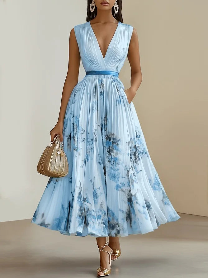 Ida™ | Romantisches Plissee-Midikleid mit Blumenprint