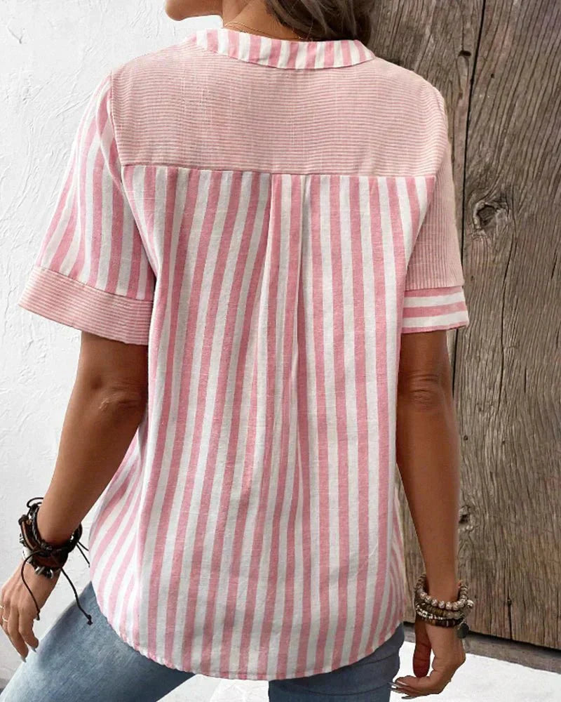 Lila | Weiche Gestreifte Bluse