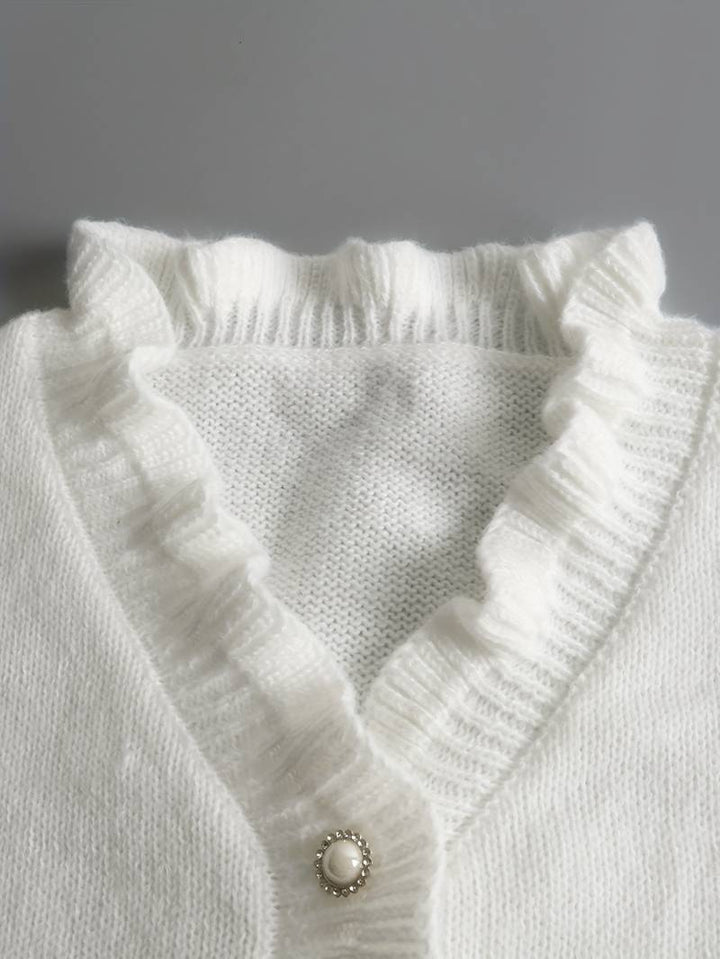 Mara | Schlichter Pullover mit V-Ausschnitt und Knöpfen
