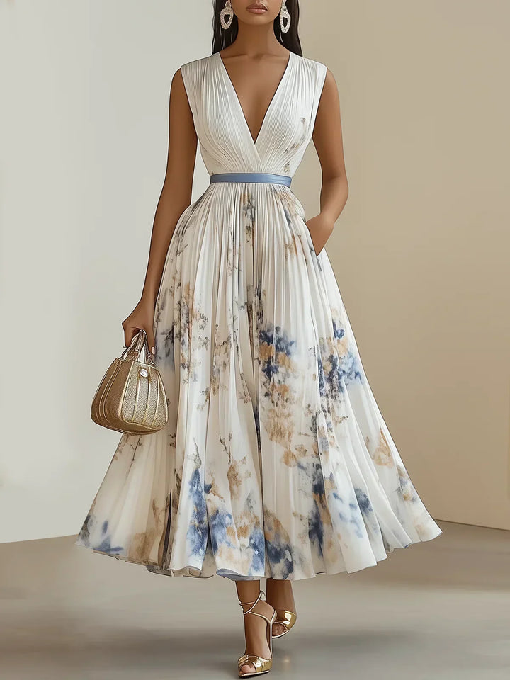 Ida™ | Romantisches Plissee-Midikleid mit Blumenprint
