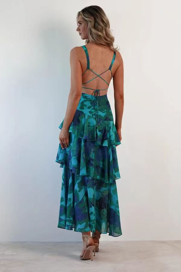 Flora™ | Romantisches Volant-Maxikleid mit Blumenprint