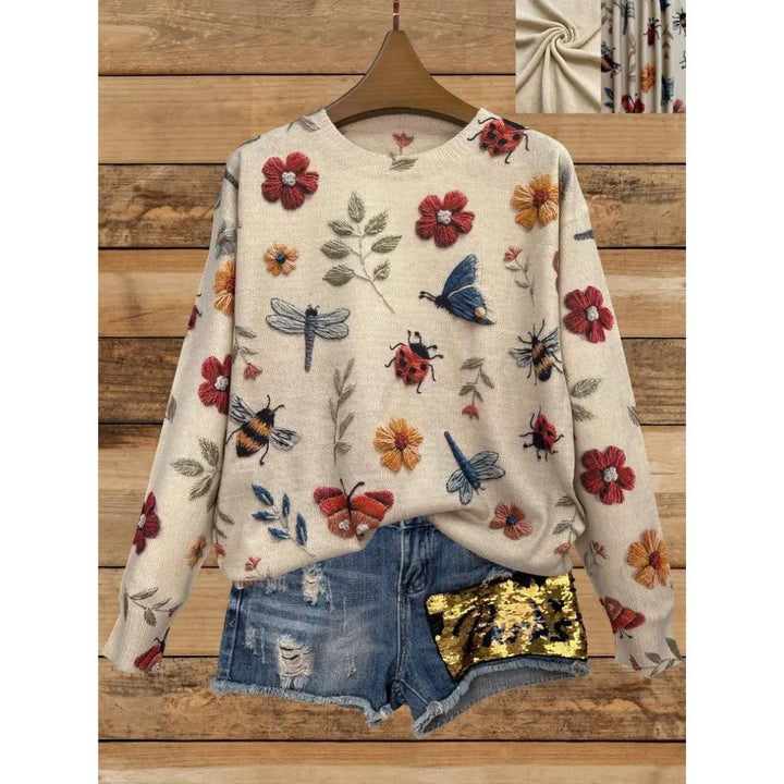 Belinda | Zauberhafter Blumenpullover