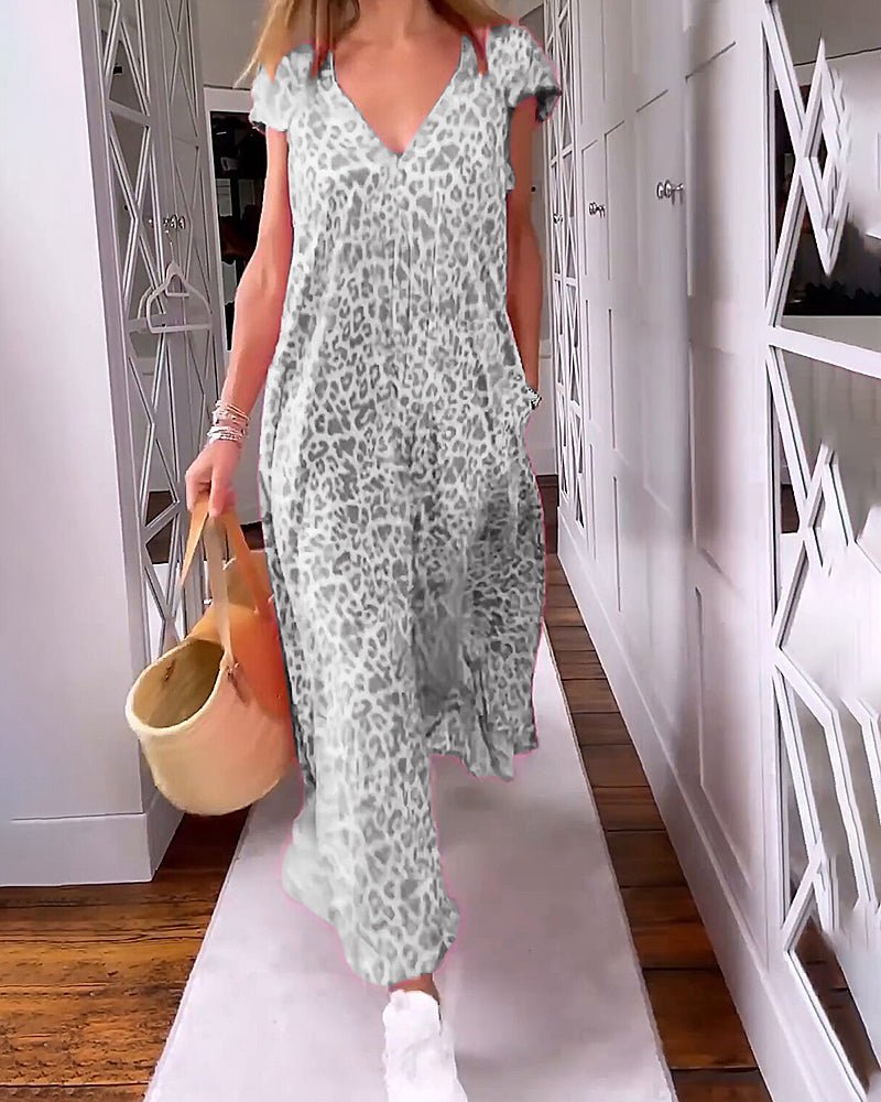 Glaiza | V-Ausschnitt Maxikleid