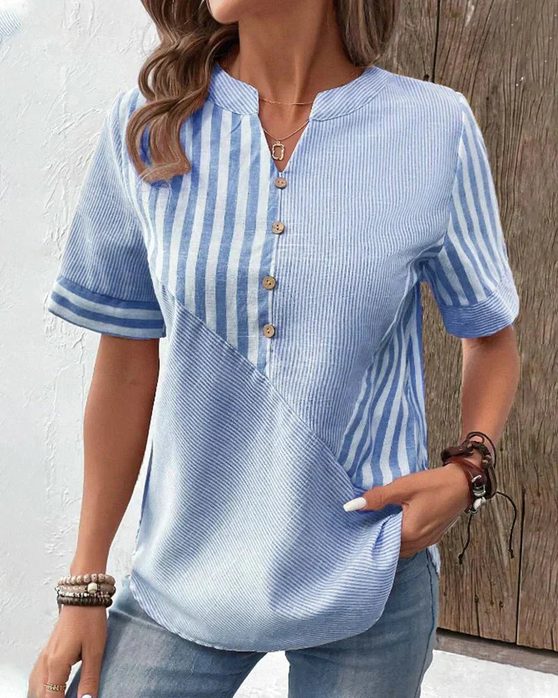 Lila | Weiche Gestreifte Bluse